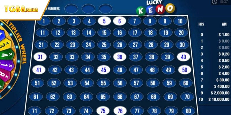 Những ưu điểm nổi trội khi chơi Keno trên TG88