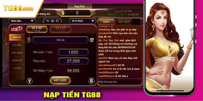 Thông tin về các cách nạp tiền TG88